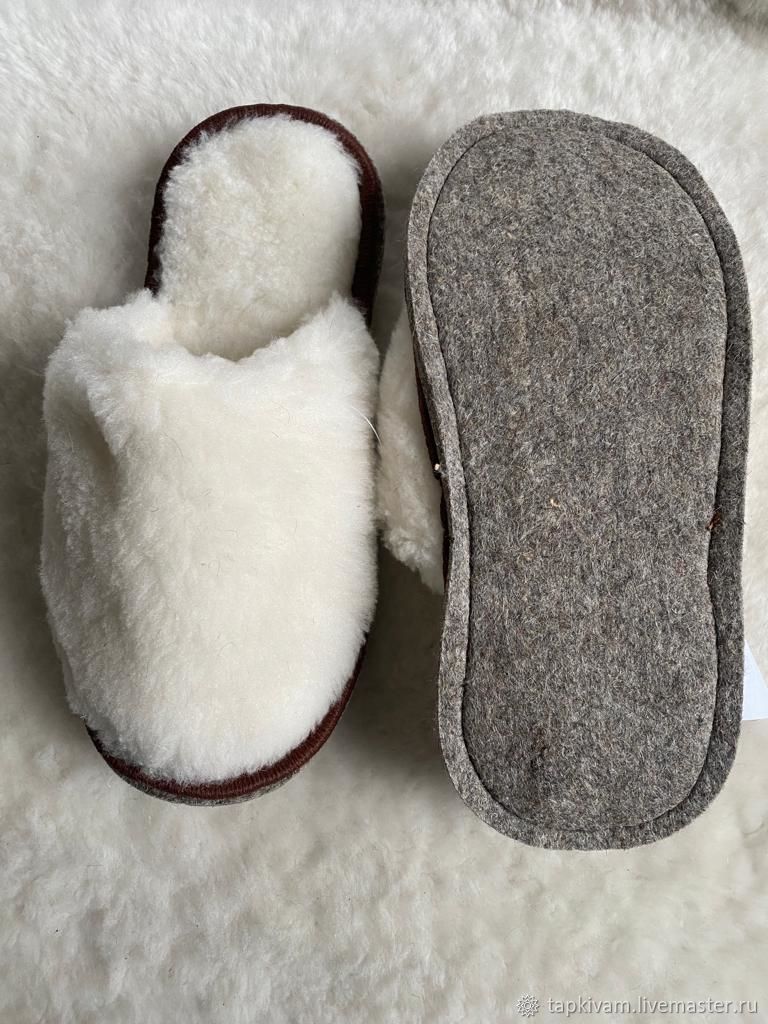 Homemade fur slippers made of IKEA sheep wool, Slippers, Moscow,  Фото №1