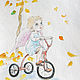 Angel and leaf Painting Watercolor 15h20, Pictures, St. Petersburg,  Фото №1