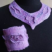 Украшения handmade. Livemaster - original item Felted necklace and bracelet Lilac tenderness. Handmade.
