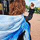 Stole Sky in clouds - silk-chiffon, batik, Wraps, Slavsk,  Фото №1