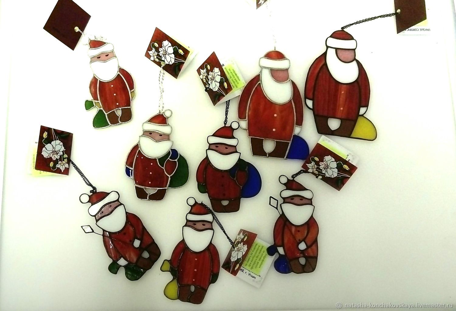 Дед мороз. Витраж купить в интернет-магазине Ярмарка Мастеров по цене 2000 ₽ – U06NURU, Елочные игрушки, Углич - доставка по России