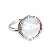 Украшения handmade. Livemaster - original item Ring with mother of pearl, gift ring with white mother of pearl. Handmade.