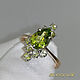 Ring 'Chrysolites-stylish droplet' gold 585, chrysolites.video, Rings, St. Petersburg,  Фото №1
