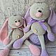 Пара вязаных игрушек - кролики, подарок на день рождения. Амигуруми куклы и игрушки. МЭРИДЖЕЙН. Ярмарка Мастеров.  Фото №12