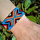 Order Wide beaded cuff bracelet in ethnic Boho style. StylishThings4U. Livemaster. . Braided bracelet Фото №3