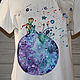 T-shirt Little Prince watercolor painting hand painted. T-shirts. Koler-art handpainted wear. My Livemaster. Фото №4