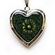 Медальон Сердце зеленый цвет, Медальон, Суботица,  Фото №1
