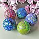 Заказать Выдувная акцентная бусина лэмпворк с ярким рисунком. Natalia Korolyuk lampwork beads. Ярмарка Мастеров. . Бусины Фото №3