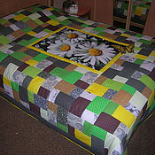 Детское лоскутное одеяло в кроватку Жирафики