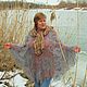 Заказать  Пуховое ажурное пончо --- Бохо в сером--- натуральный цвет. Саша Климова (Вяжем из козьего пуха). Ярмарка Мастеров. . Пончо Фото №3