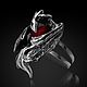Кольцо Феникс с гранатом с камнем. Кольца. Aventure.Jewelry. Интернет-магазин Ярмарка Мастеров.  Фото №2