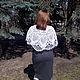 Шаль вязаная ажурная шаль с бисером из мериноса шаль белая свадебная. Шали. Шальные объятия. Ярмарка Мастеров.  Фото №4