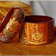 Браслет декупаж Оранжевый Будда (комплект). Комплект браслетов. Диана Январева. Интернет-магазин Ярмарка Мастеров.  Фото №2