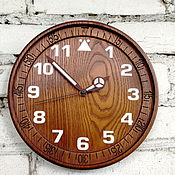 Часы настенные из дерева карагач
