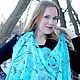 На берегу неба Шелковый батик палантин, Платки, Иваново,  Фото №1