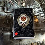 Сувениры и подарки handmade. Livemaster - original item Cigarette case 18 pcs.100 mm with the USSR badge 