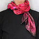 Red Silk Handkerchief 'Dance of Roses' silk satin 100%. Shawls1. Silk Batik Watercolor ..VikoBatik... Online shopping on My Livemaster.  Фото №2
