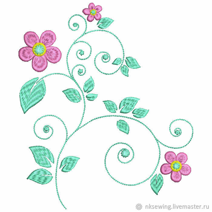 Схема вышивки «цветочный орнамент» (№) - Вышивка крестом