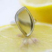 Кольцо, дымчатый кварц-листовое золото "Инки", серебро
