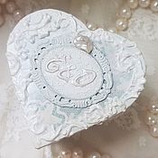 Свадебный салон handmade. Livemaster - original item Pads: Heart box for wedding rings. Handmade.