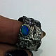 Ring with blue natural opal 925 sterling silver. Rings. pearl_stones_jewellery. Online shopping on My Livemaster.  Фото №2