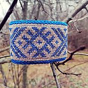 Украшения handmade. Livemaster - original item Homespun nettle bracelet with Slavic embroidery Orepey. Handmade.