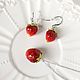 Order 'Strawberry ' pendant and earrings. Country Cottage. Livemaster. . Jewelry Sets Фото №3
