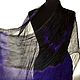 Women's scarf black and purple large chiffon pressed silk. Scarves. Silk scarves gift for Womans. My Livemaster. Фото №4