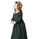 Order Cotton dress for girls with floral collar. ivavavilonskaya. Livemaster. . Childrens Dress Фото №3
