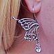 Серьги с Бабочками с Горным хрусталём. Серьги классические. Aventure.Jewelry. Интернет-магазин Ярмарка Мастеров.  Фото №2