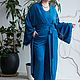 Шелковый халат-кимоно «Birusa”для полных. Платья. Александра Майская. Ярмарка Мастеров.  Фото №6