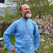 Рубаха мужская льняная "Солнечный гончар"