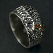 Украшения handmade. Livemaster - original item Silver Ring with Natural Stone, Silver fish ring. Handmade.