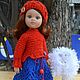 Комплект одежды "Красное и синее" для куклы  Paola Reina. Одежда для кукол. Доминика (Тепло, что создано руками). Ярмарка Мастеров.  Фото №5