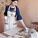 Кухонный комплект льняной фартук с гусями вышивкой, Фартуки, Кущевская,  Фото №1