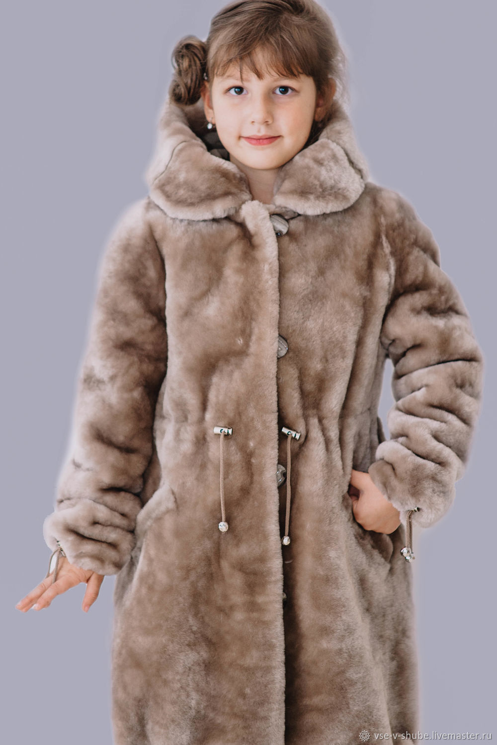 Children's fur coat from Mouton " Polina" купить на Ярмарке Мастеров