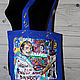 Shopping bag Salvador Dali Banksy and Mona Lisa hand-painted, Shopper, St. Petersburg,  Фото №1