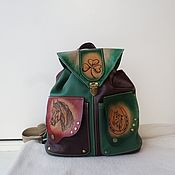 Сумки и аксессуары handmade. Livemaster - original item Available.Author`s leather backpack with engraving For Good Luck and Luck.. Handmade.