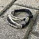 Bracelet leather unusual two-turn metal silver, boho style. Bead bracelet. Treasures Of Aphrodite. My Livemaster. Фото №5