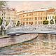 Order View of St. Petersburg Painting Architectural landscape by the water Bridge with lions. Rivulet Photography (rivulet). Livemaster. . Pictures Фото №3