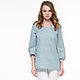 Order Romantic blouse-tunic made of 100% linen. etnoart. Livemaster. . Blouses Фото №3