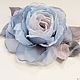 Order FABRIC FLOWERS. Chiffon rose ' Frosty morning'. fioridellavita. Livemaster. . Brooches Фото №3