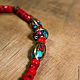 Order Choker with turquoise and coral 'Secrets of Tibet'. BijouSiberia. Livemaster. . Beads2 Фото №3