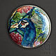 Cabochons: Painting 'Peacock' in Labrador, Pendants, Moscow,  Фото №1