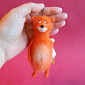 Red cat felted