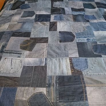 Покрывала ручной работы. Ярмарка Мастеров - ручная работа Джинсовое покрывало. Handmade.