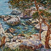Картины и панно handmade. Livemaster - original item Oil painting Crimean pine. Handmade.