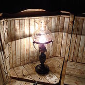 Винтаж: Лампа настольная из СССР желтое стекло