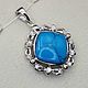 Order Silver pendant with natural turquoise 13h13 mm. yakitoriya. Livemaster. . Pendants Фото №3