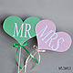 сердечки для фотосессии "MR и MRS". Наборы для фотосессий. Яна Трофименко WEDDING (ms-smily-wed). Интернет-магазин Ярмарка Мастеров.  Фото №2